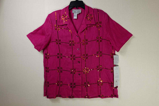 Diane Gilman, New Vintage Short Sleeved Top, Large