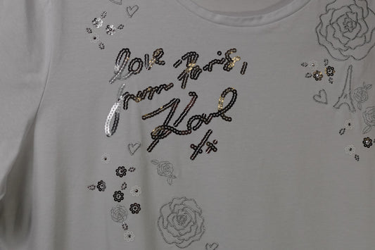 Karl Lagerfeld, New T-Shirt Shorts Sleeve, XL White