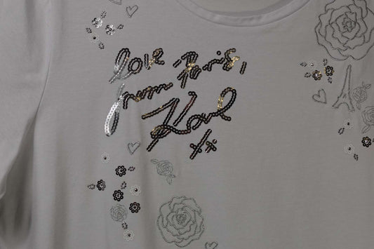 Karl Lagerfeld, New T-Shirt Shorts Sleeve, XL White