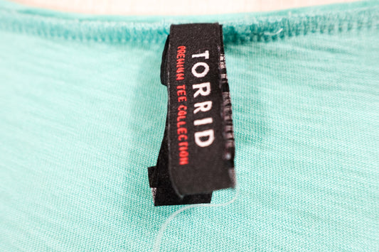 Torrid, T-Shirt Shorts Sleeve, 16/18 Aqua and navy blue ombré