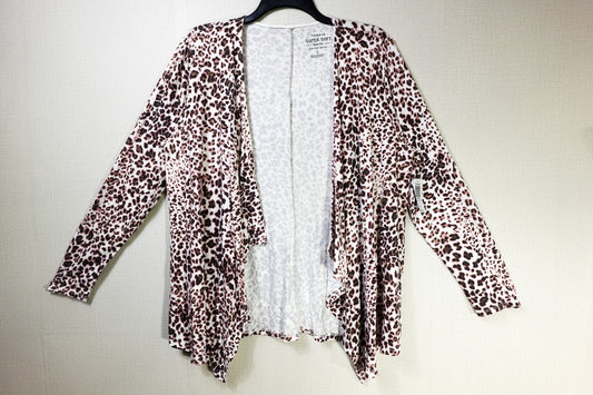 Torrid, New Cardigan, 14-16, Animal print white