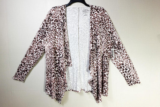 Torrid, New Cardigan, 14-16, Animal print white