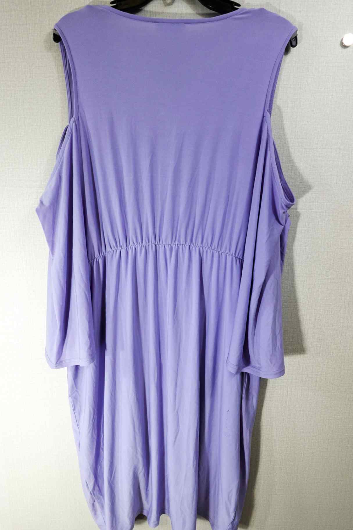 Venus, Cold Shoulder Dress, 2X, Lavender