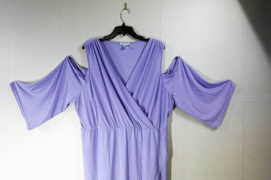 Venus, Cold Shoulder Dress, 2X, Lavender