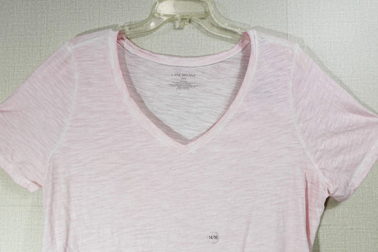 Lane Bryant, Short Sleeved Top, 14/16, Pink