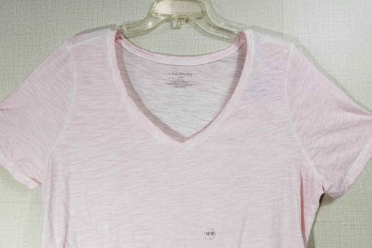 Lane Bryant, Short Sleeved Top, 14/16, Pink