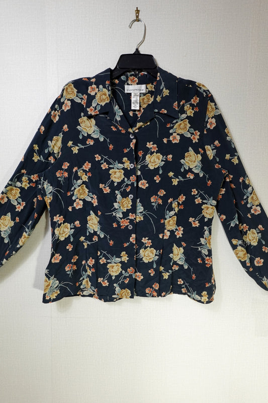 Evan-Picone, New Vintage Long Sleeve blouse, 14, Silk