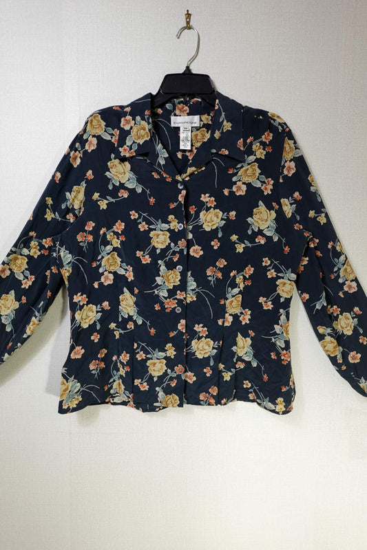 Evan-Picone, New Vintage Long Sleeve blouse, 14, Silk