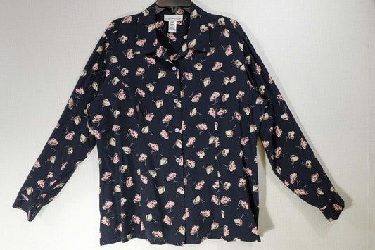 Evan-Picone, Vintage Long Sleeve blouse, 16, Silk