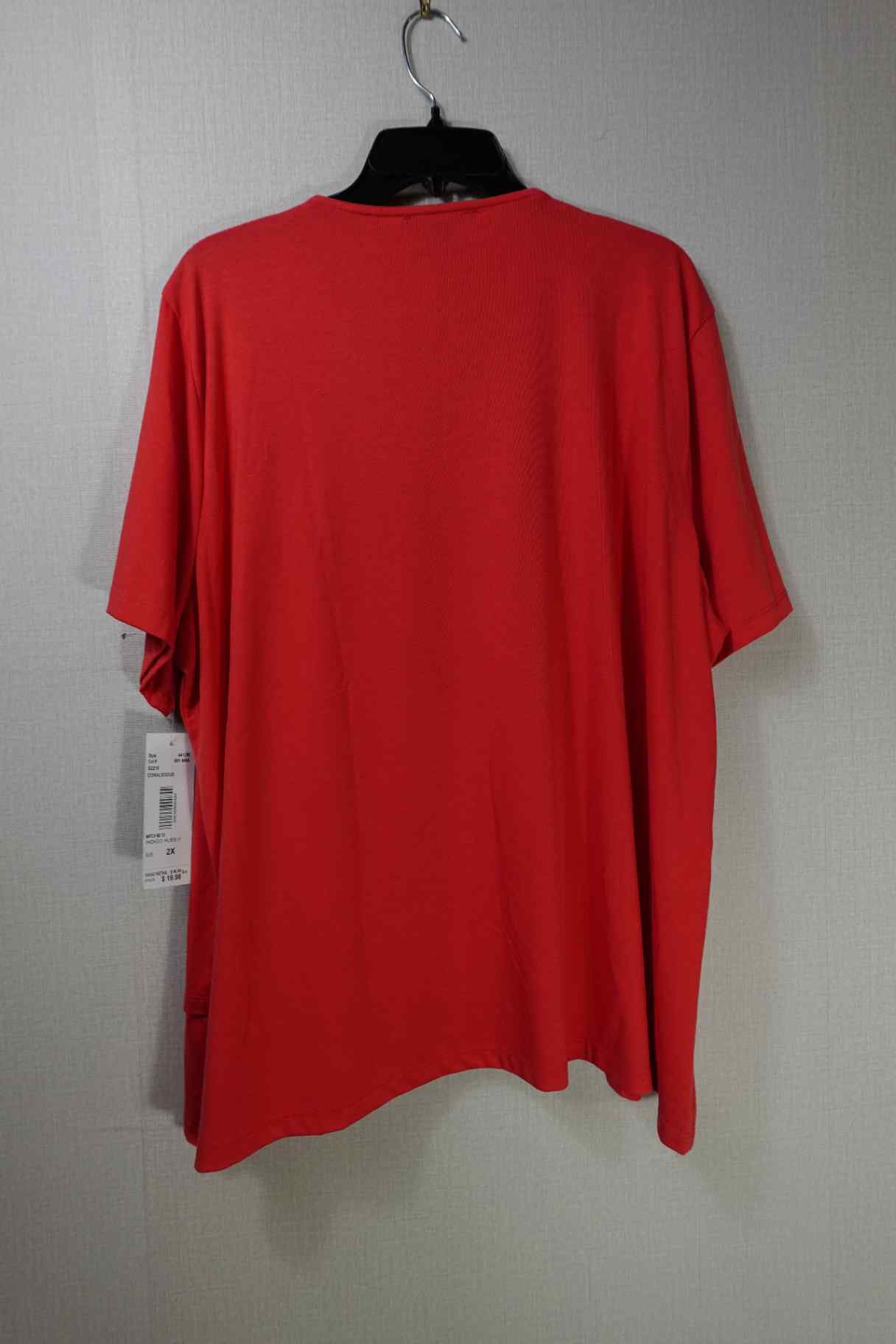 N Touch, Short Sleeved Top, 2X, Polyester, Rayon, Spandex