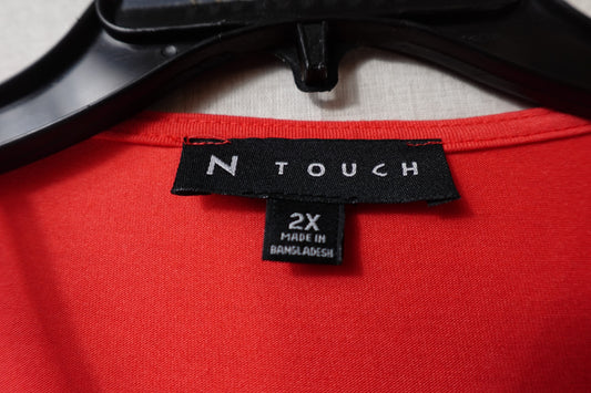 N Touch, Short Sleeved Top, 2X, Polyester, Rayon, Spandex