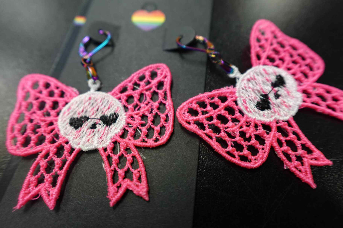 Lil Teapots By Chani, Embordered Lightweight Earrings, One Size, Thread, Metal