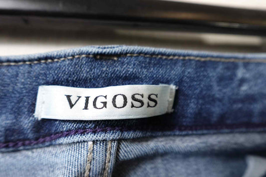 Vigoss, Jeans Straight, 14, Denim, Cotton, Polyester, Spandex