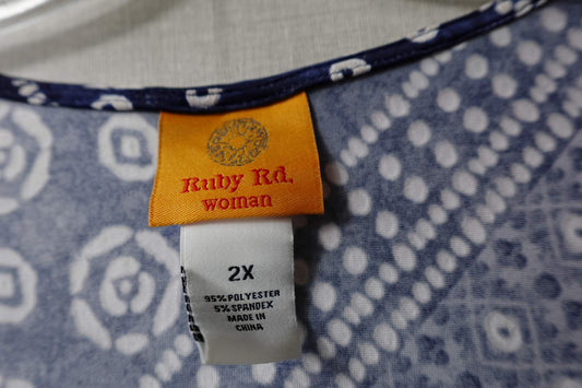 Ruby Rd , Long Sleeves Top, 2X,