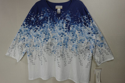 Alfred Dunner, New 3/4 Sleeve Top, 2X, Polyester blend