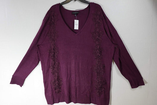 Lane Bryant, New Long Sleeves Top, 26/28, rayon, nylon blend