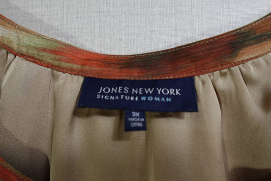 Jones New York , 3/4 SLEEVE TOP, 3X, Polyester