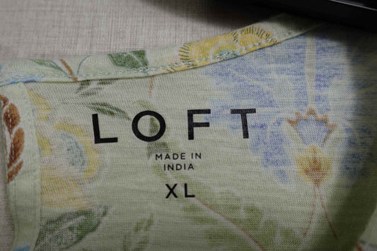 Loft, Short Sleeved Top, XL, Cotton