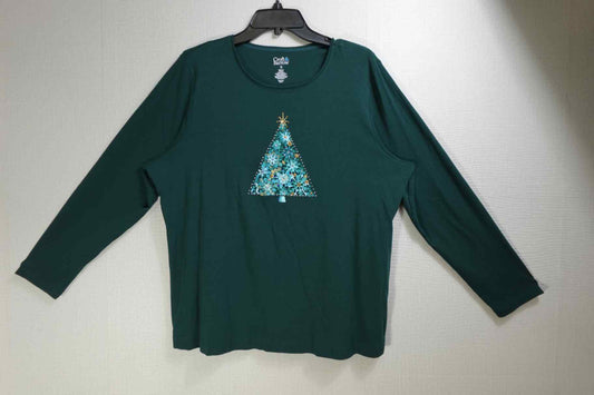 Croft & Barrow, Long Sleeves Top, 1X, cotton