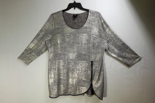 JM Collection, 3/4 Sleeve Top, 2X, polyester blend