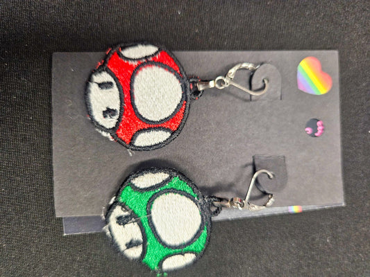 Lil Teapots By Chani, Embordered Lightweight Earrings, One Size, Fabric, Metal