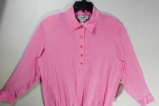 Diane Gilman, New Vintage Long Sleeve Top, L, Silk