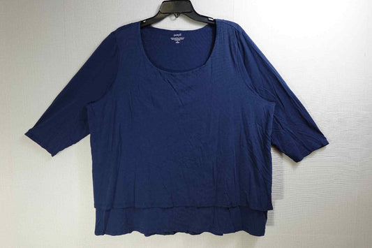 Pure Jill, 3/4 Sleeve Top, 3X, Cotton, Rayon