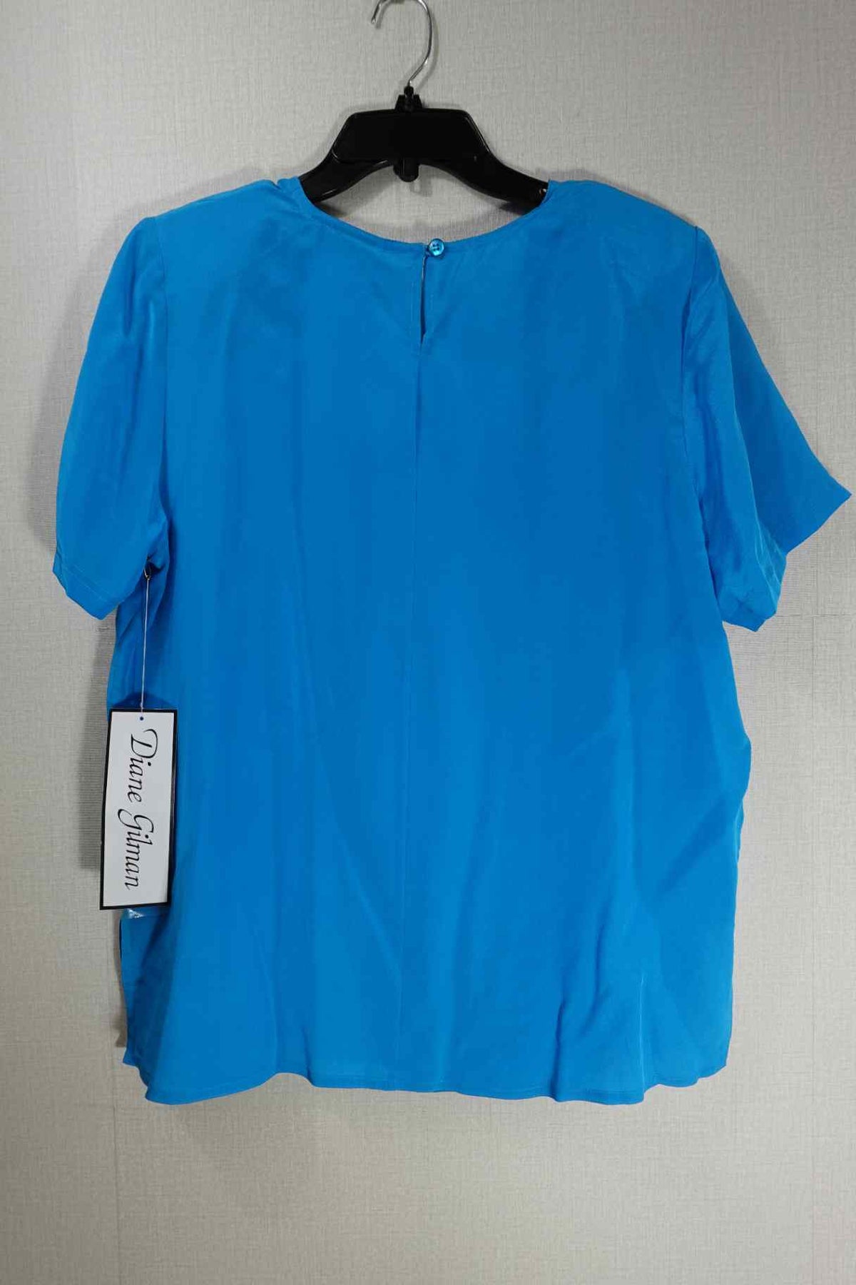 Diane Gilman, New Vintage short sleeve top, L, Silk