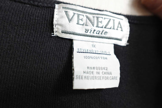 Venezia, 3/4 Sleeve Top, 1X,