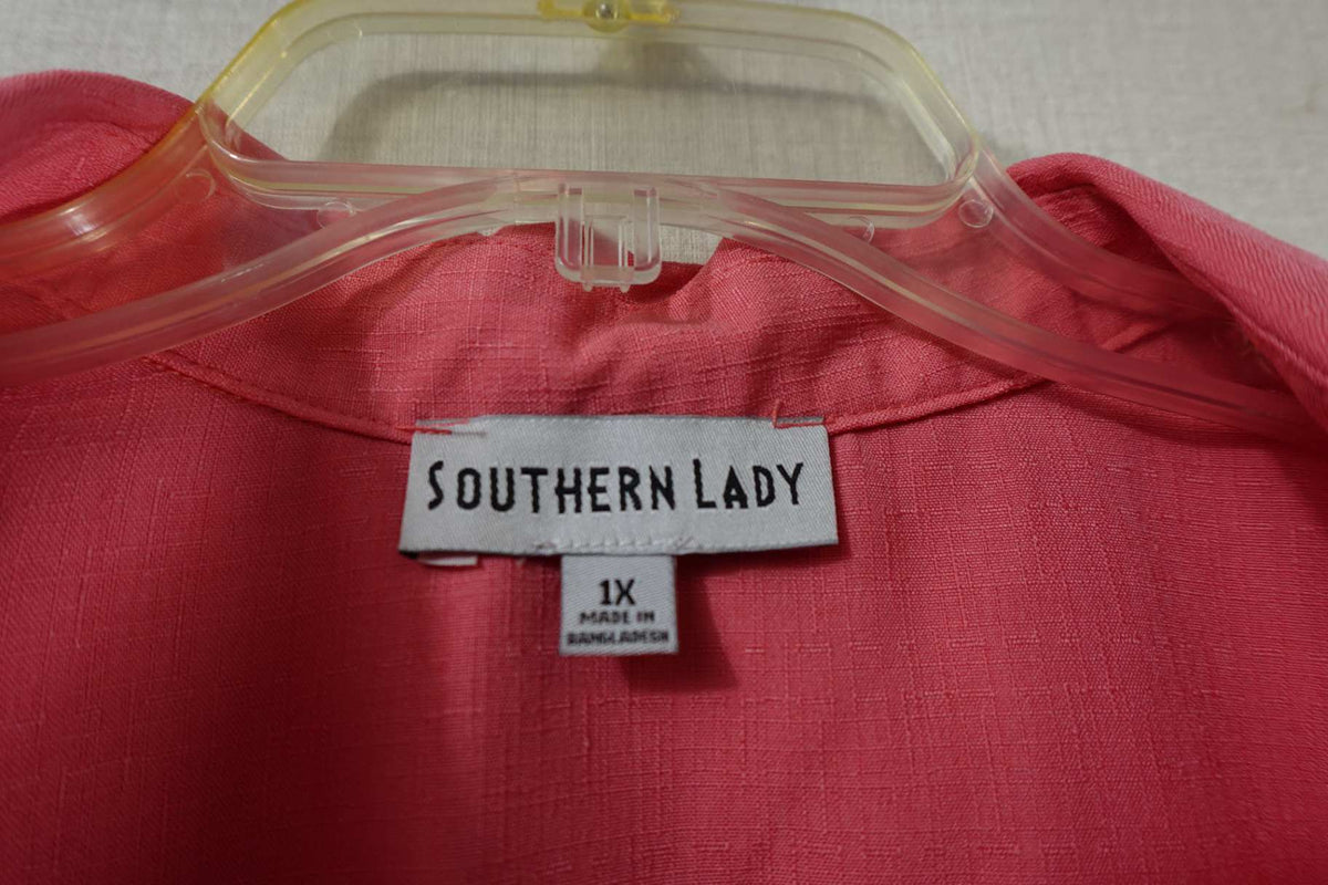 Southern Lady, 3/4 Sleeve Top, 1X, Polyester Blend
