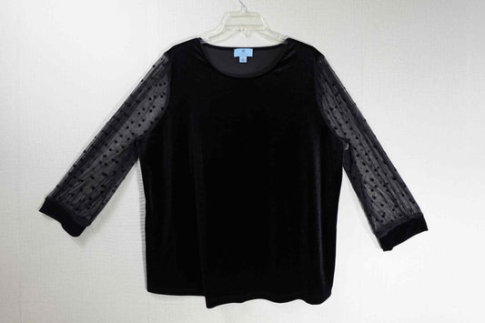 CeCe, Long Sleeve Velvet Event Top, 2X, Polyester, elastane