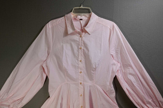 Free People, Long Sleeves Top w/ peplum, L, Cotton blend