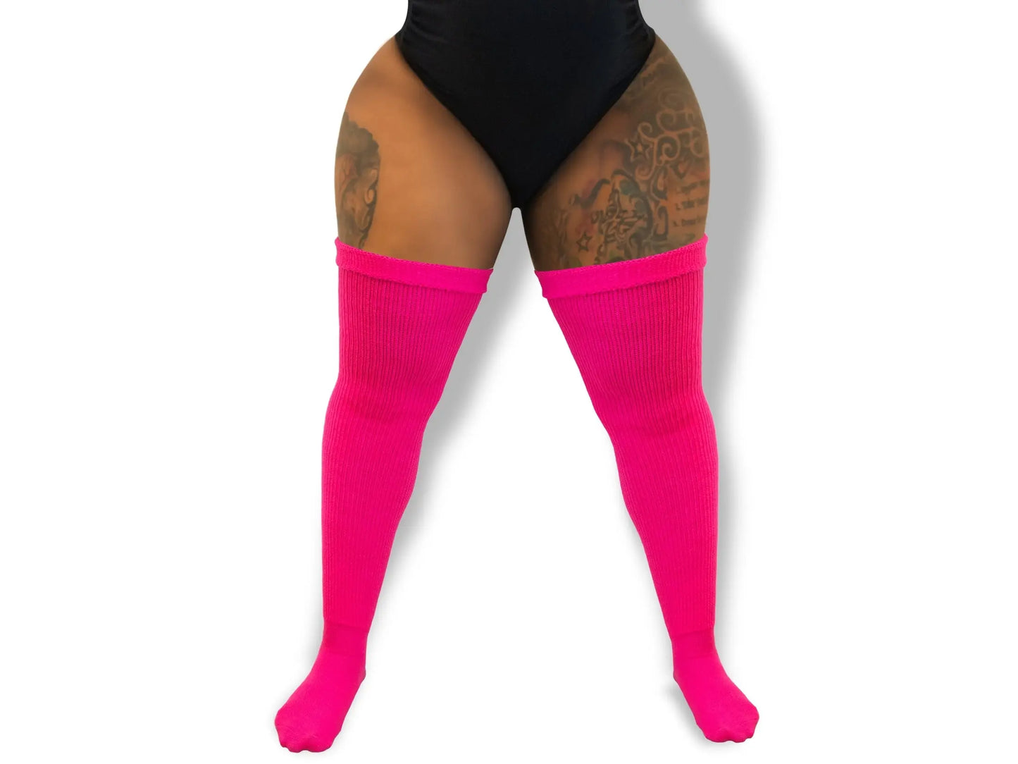 Fuchsia Bold Bloom Thick Thigh Tribe Thigh High Plus Size Socks More To Love Consignment
