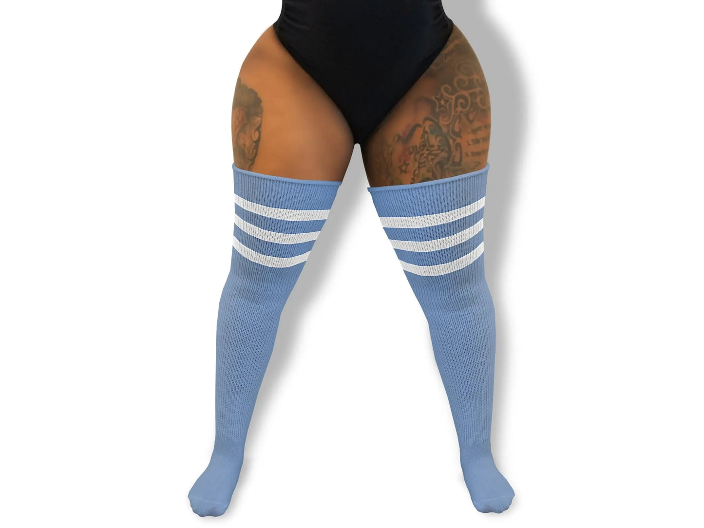 Skyward Stripes Thick Thigh Tribe Thigh High Plus Size Socks More To Love Consignment