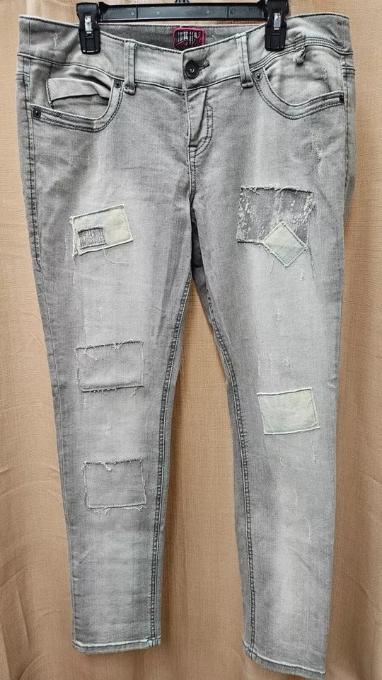 Torrid Jeans Grey Patchwork Jeans, 16