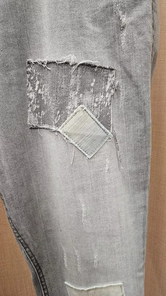 Torrid Jeans Grey Patchwork Jeans, 16