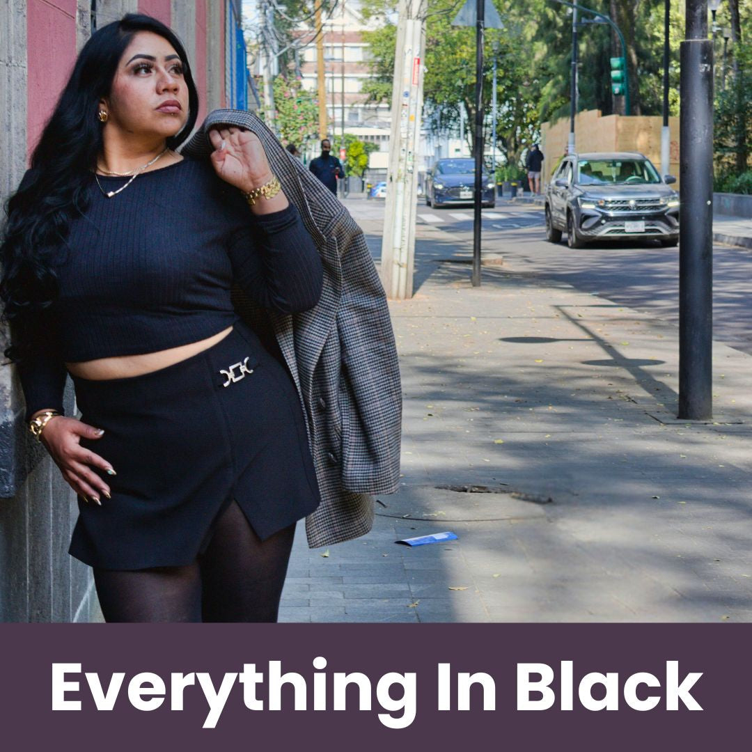 Women looking cute and tough in all black