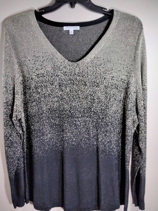Notations, Gold/black, Sweater, 3X
