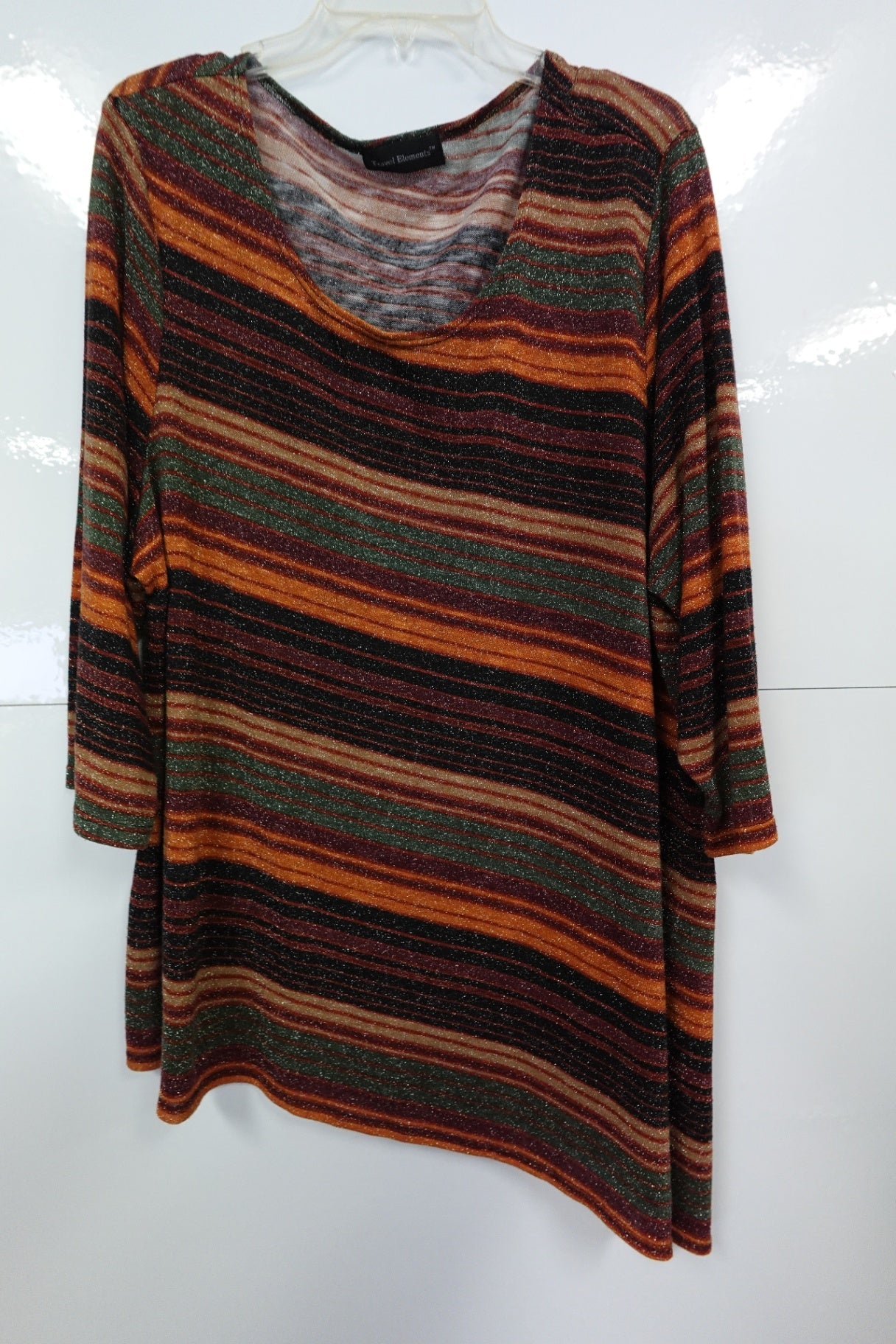 Travel Elements, 3/4 SLEEVE TOP, 3X/4X