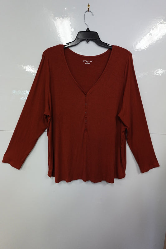 Ava & Viv, Long Sleeves Top, 3X