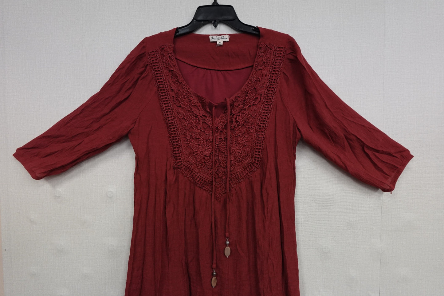 Indigo Rose, 3/4 Sleeve Top, XL