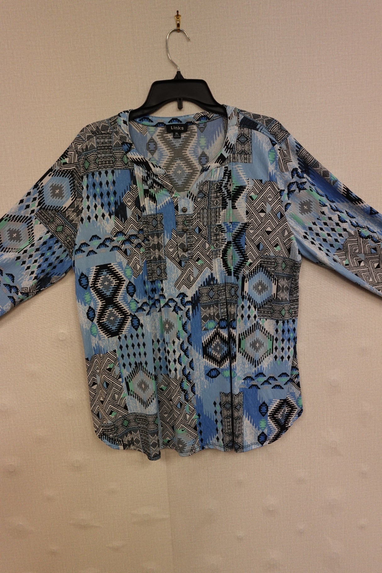 Links, 3/4 sleeve top, XL