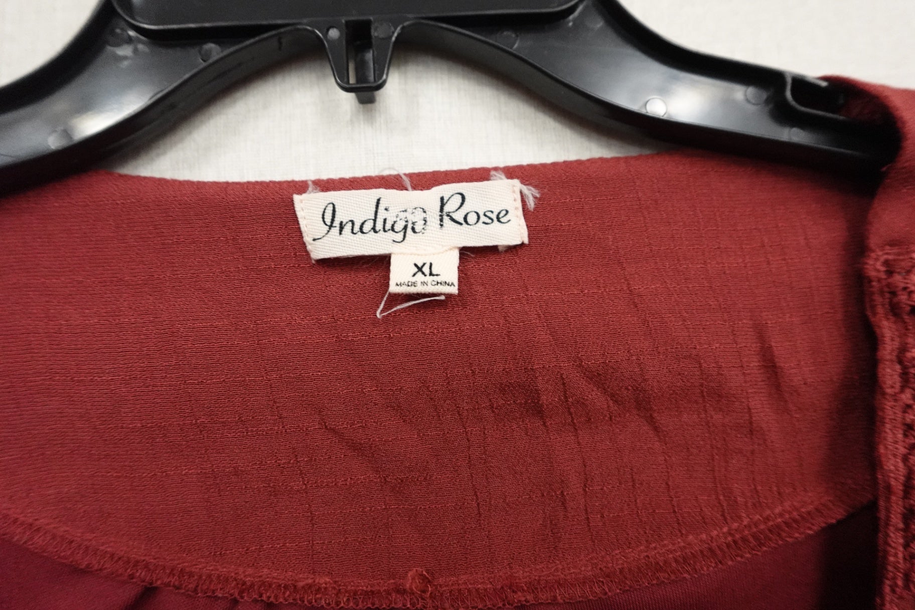 Indigo Rose, 3/4 Sleeve Top, XL