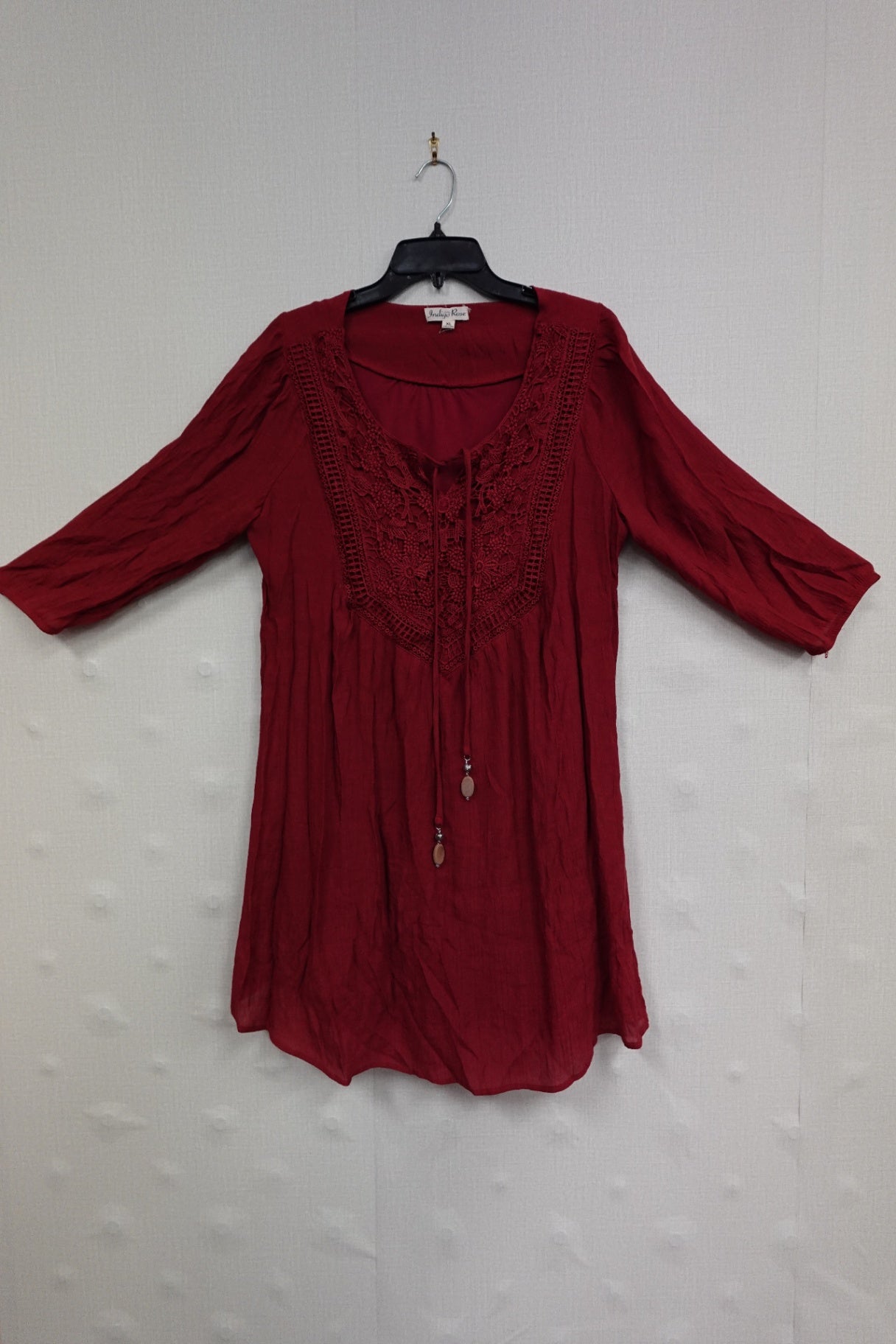 Indigo Rose, 3/4 Sleeve Top, XL
