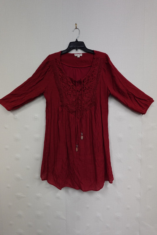Indigo Rose, 3/4 Sleeve Top, XL