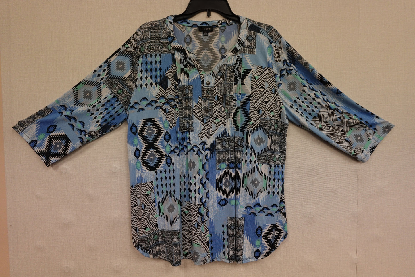 Links, 3/4 sleeve top, XL