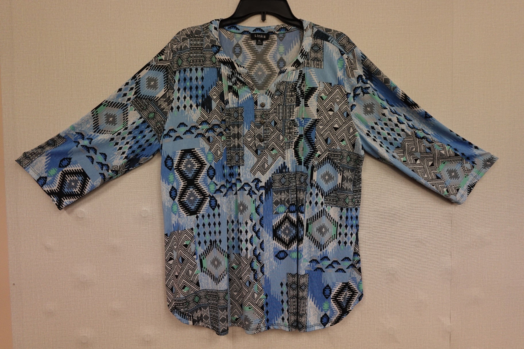 Links, 3/4 sleeve top, XL