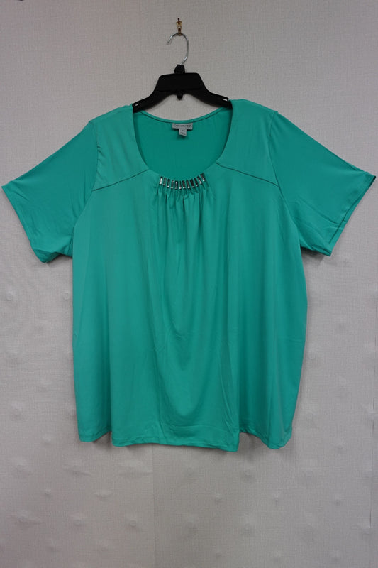 CATHERINES, SHORT SLEEVED TOP, 2X