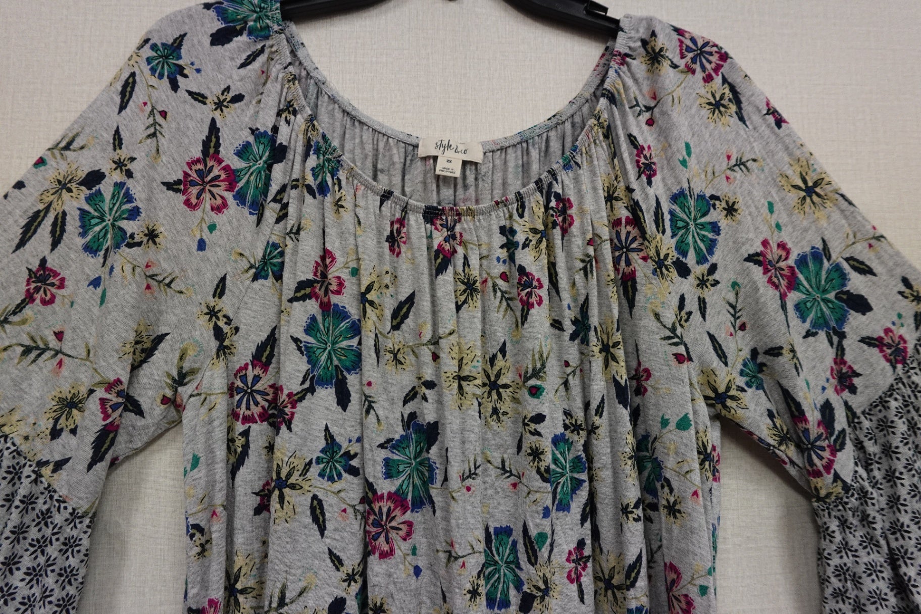 Style & Co., 3/4 SLEEVE TOP, 2X