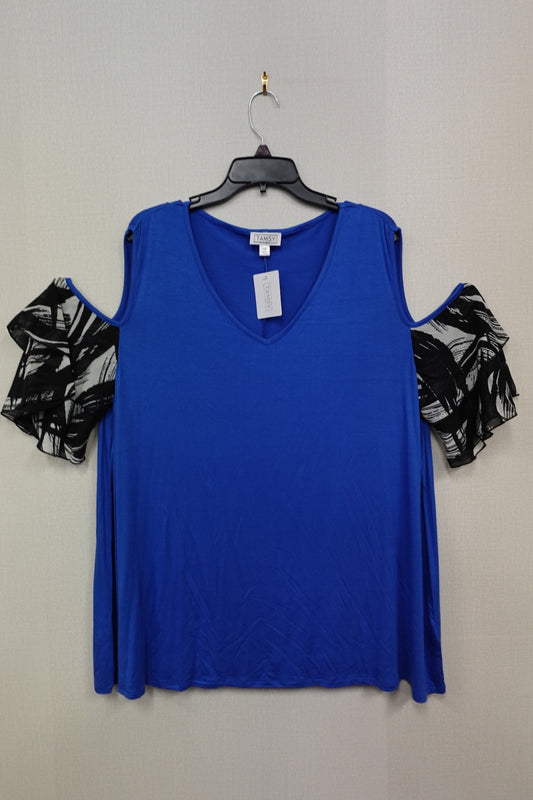 NEW- TAMSY, Short Sleeves Top, 2X (1X)